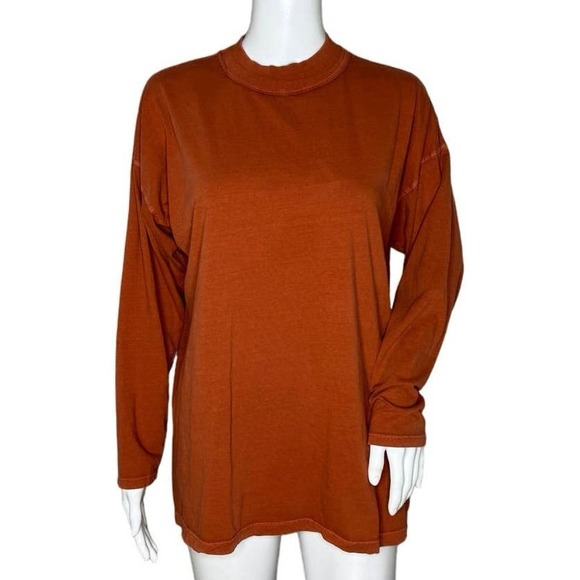 Free People Shirt Womens XS Orange Be Free Tunic‎ T-Shirt Everyday Basic Casual - Picture 1 of 8